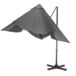 Kantelbare Zweefparasol 250x250 cm, Vierkant Zeil - Donker Grijs