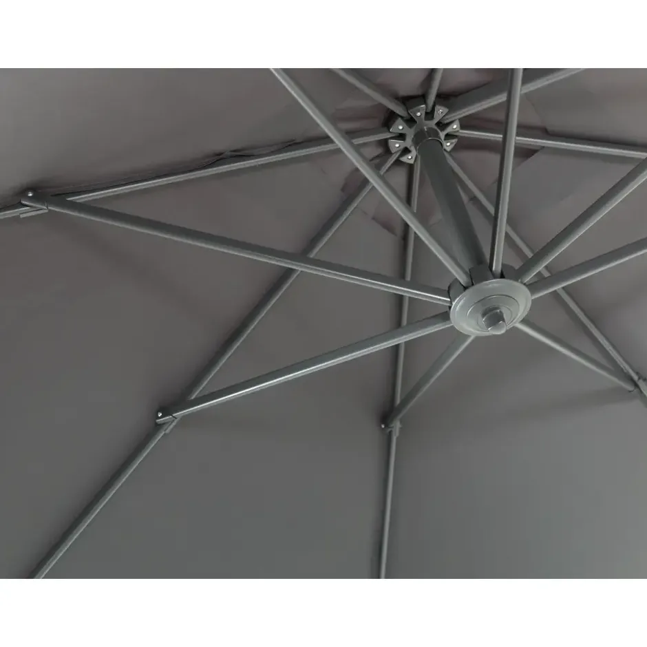 Kantelbare Zweefparasol 250x250 cm, Vierkant Zeil - Donker Grijs