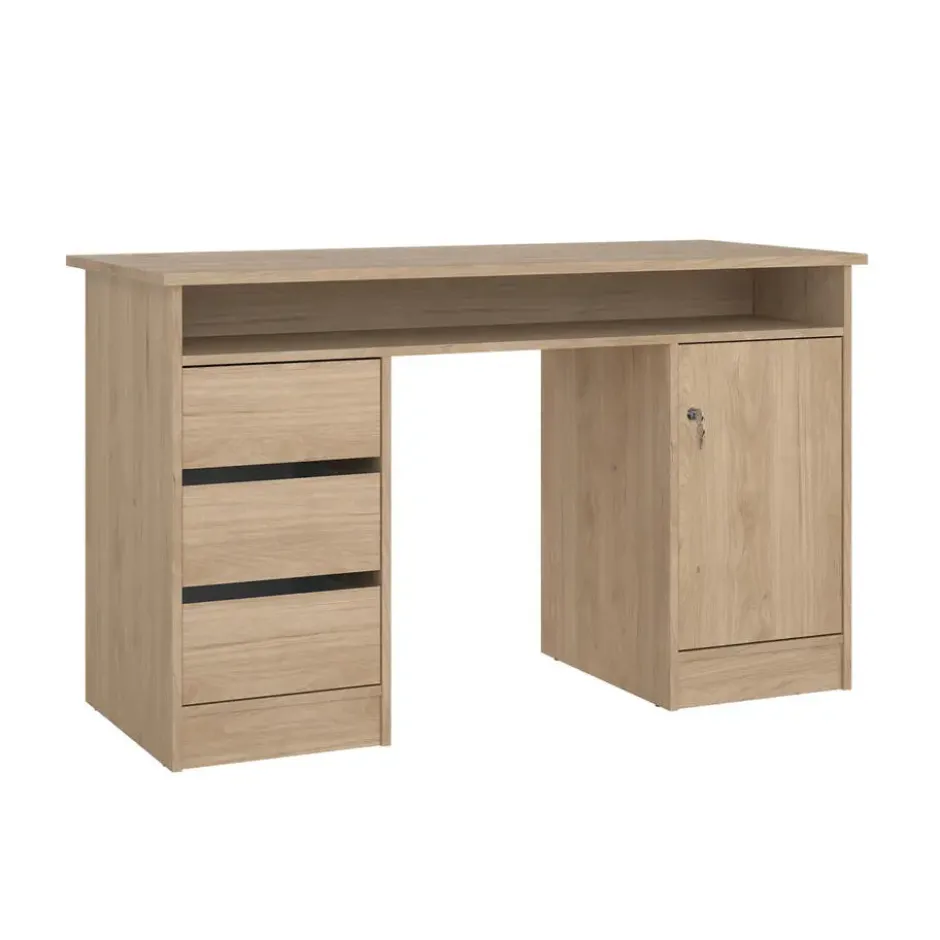 Kantoorbureau Naturel - 126x55x76cm - Function Plus