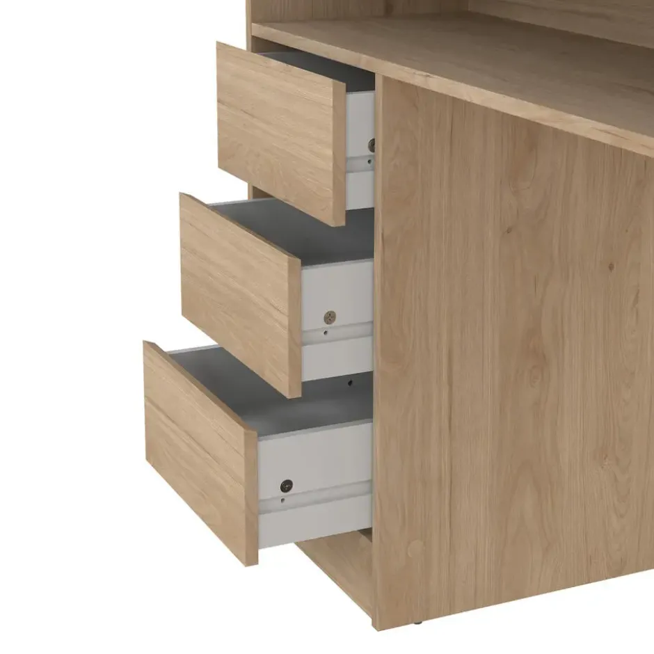 Kantoorbureau Naturel - 126x55x76cm - Function Plus