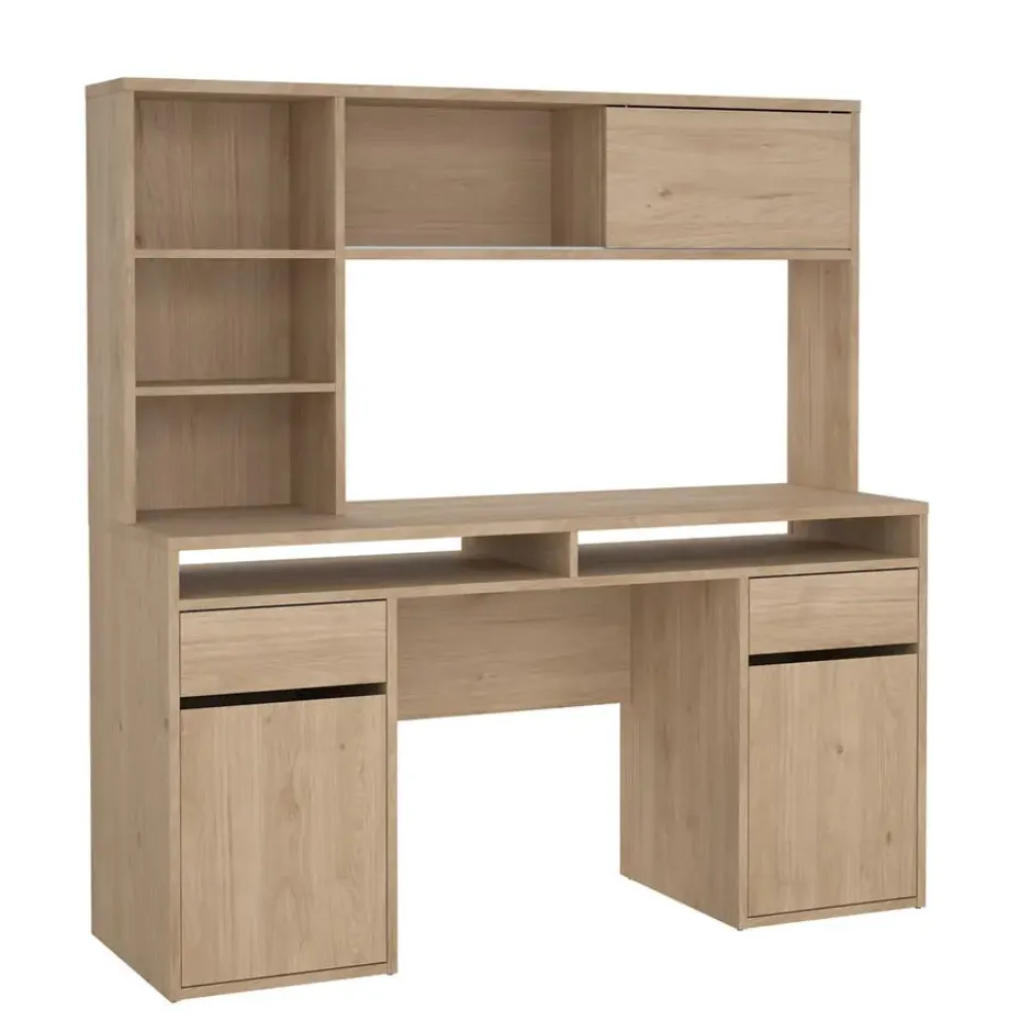 Kantoorbureau Naturel - 149x48x156cm - Function Plus
