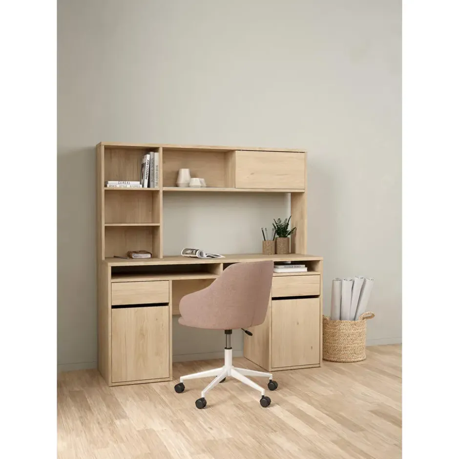 Kantoorbureau Naturel - 149x48x156cm - Function Plus