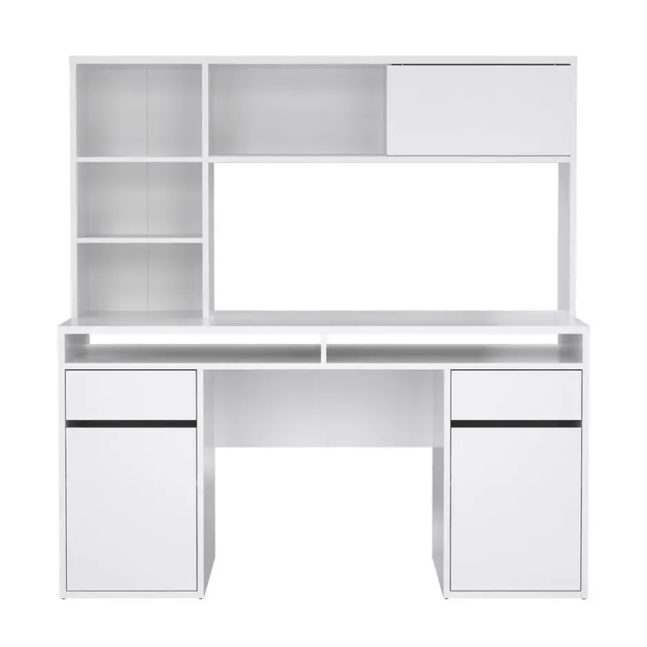 Kantoorbureau Wit Hoogglans - 149x48x156cm - Function Plus