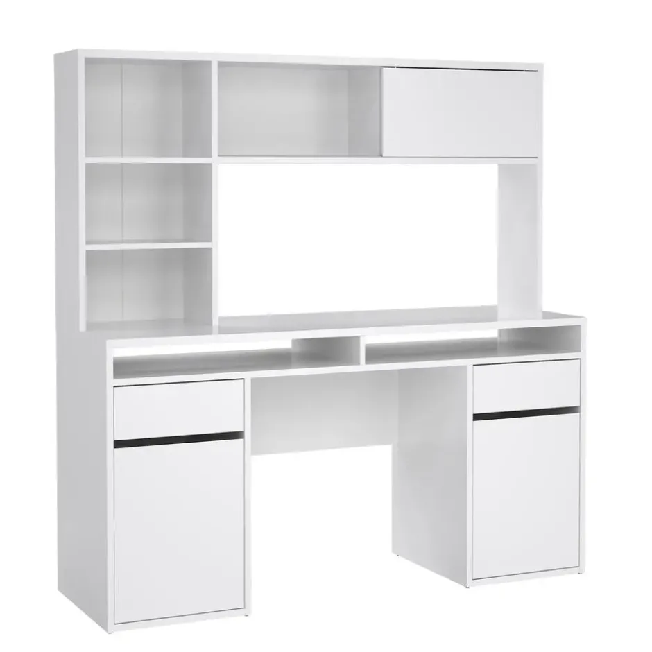 Kantoorbureau Wit Hoogglans - 149x48x156cm - Function Plus