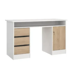 Kantoorbureau Wit/Naturel - 126x55x76cm - Function Plus