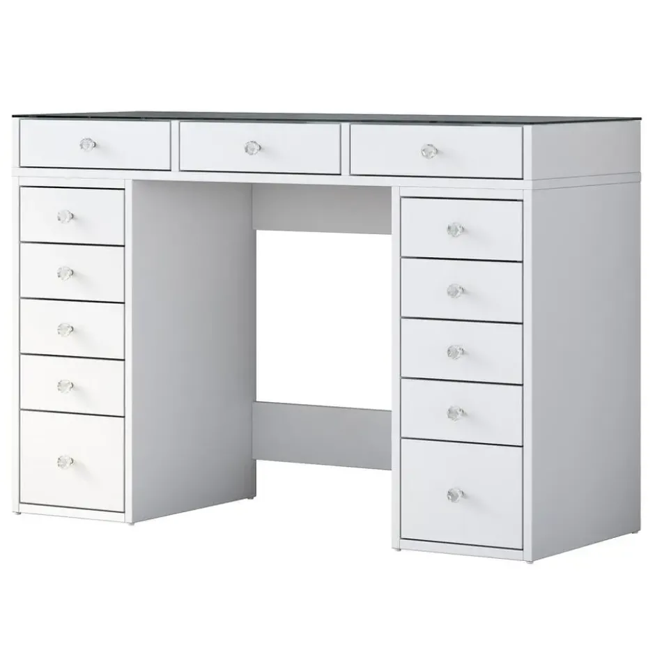 Kaptafel Wit/Glas - 120x44,5x79,8cm - Beyas