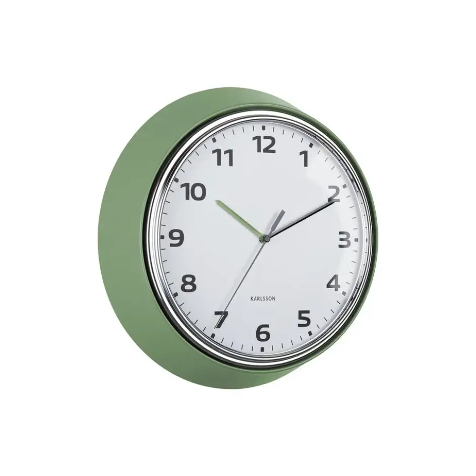 Karlsson - Wandklok Modern Retro - Jungle groen- Ø34cm