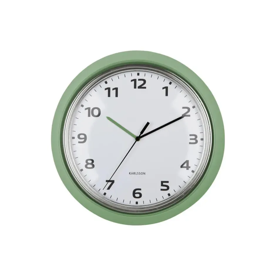 Karlsson - Wandklok Modern Retro - Jungle groen- Ø34cm