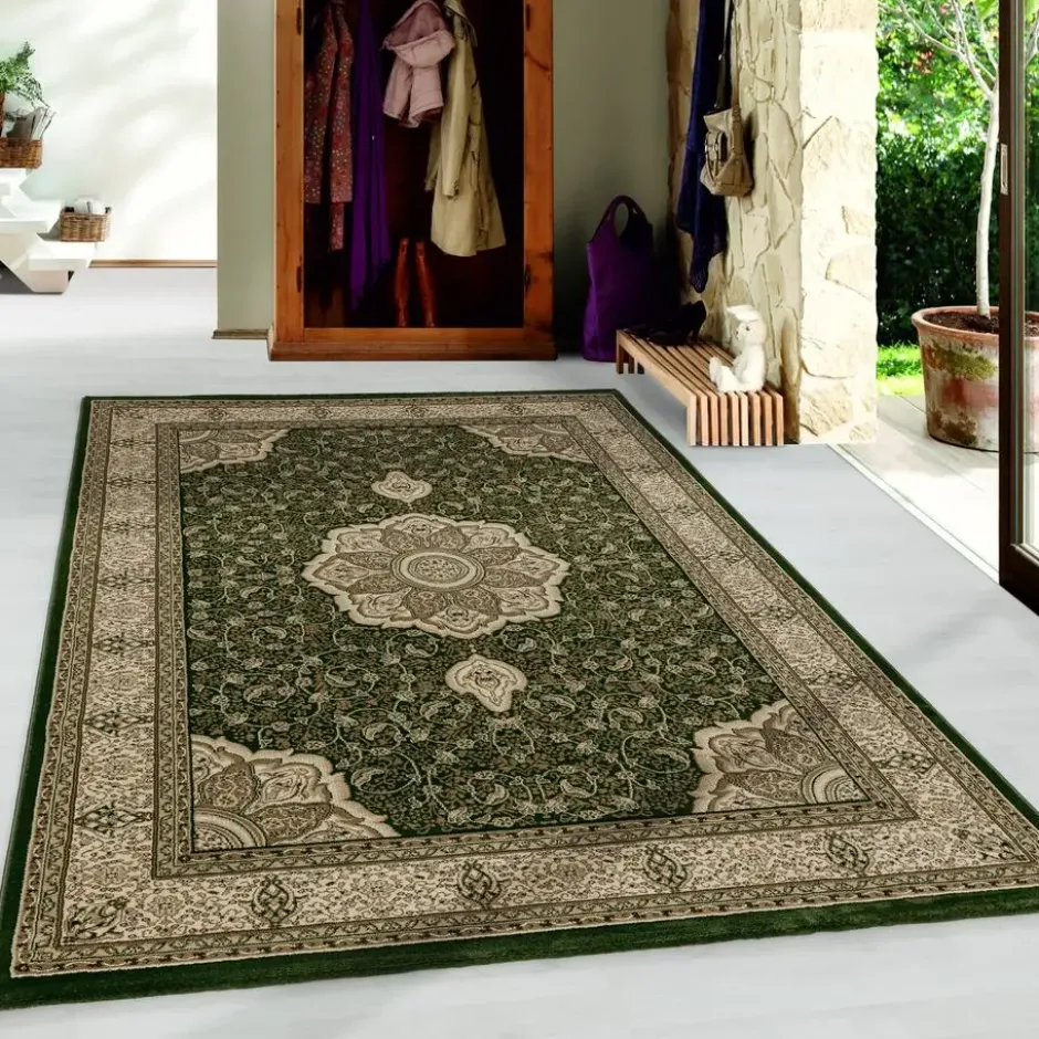 Kashmir Oosters Klassiek Laagpolig Vloerkleed Groen - 200x290 CM