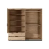 Kast ARIADA - 220 cmx60 cmx210.4 cm - Zwart Natuurlijk licht Hout paneel