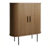 Kast Donker Eikenhout - Incl Glazenrek - 118cm - Nola