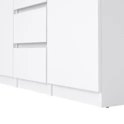 Kast Naia - hoogglans wit - 90,7x120,6x50 cm