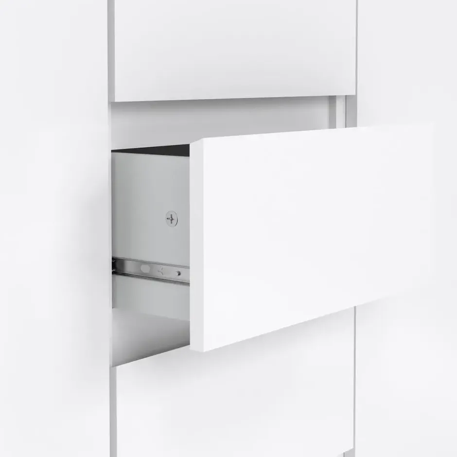 Kast Naia - hoogglans wit - 90,7x120,6x50 cm