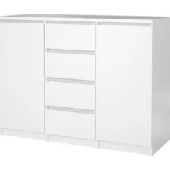 Kast Naia - hoogglans wit - 90,7x120,6x50 cm