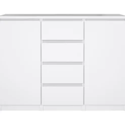 Kast Naia - hoogglans wit - 90,7x120,6x50 cm