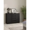 Kast Naia - mat zwart - 90,7x120,6x50 cm