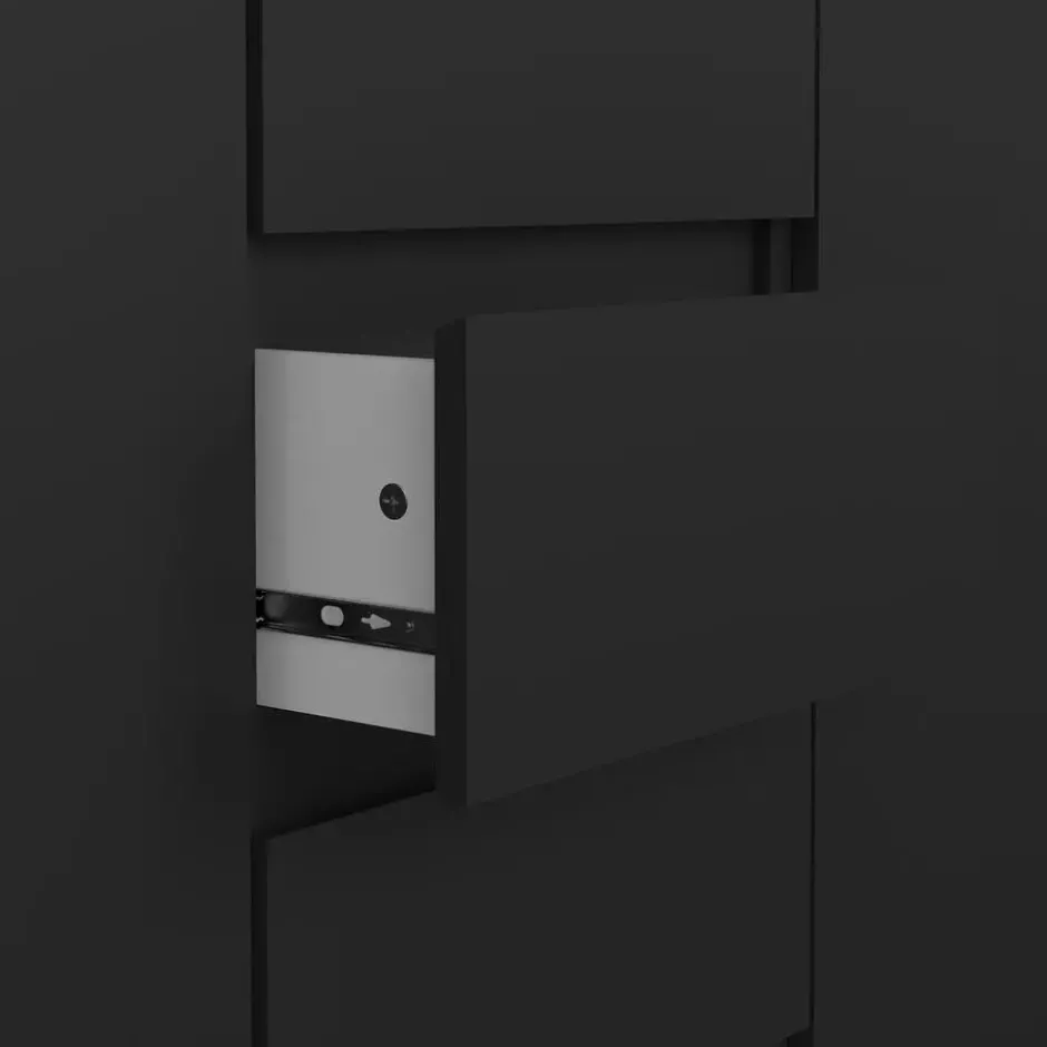 Kast Naia - mat zwart - 90,7x120,6x50 cm
