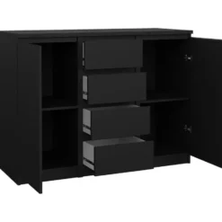 Kast Naia - mat zwart - 90,7x120,6x50 cm