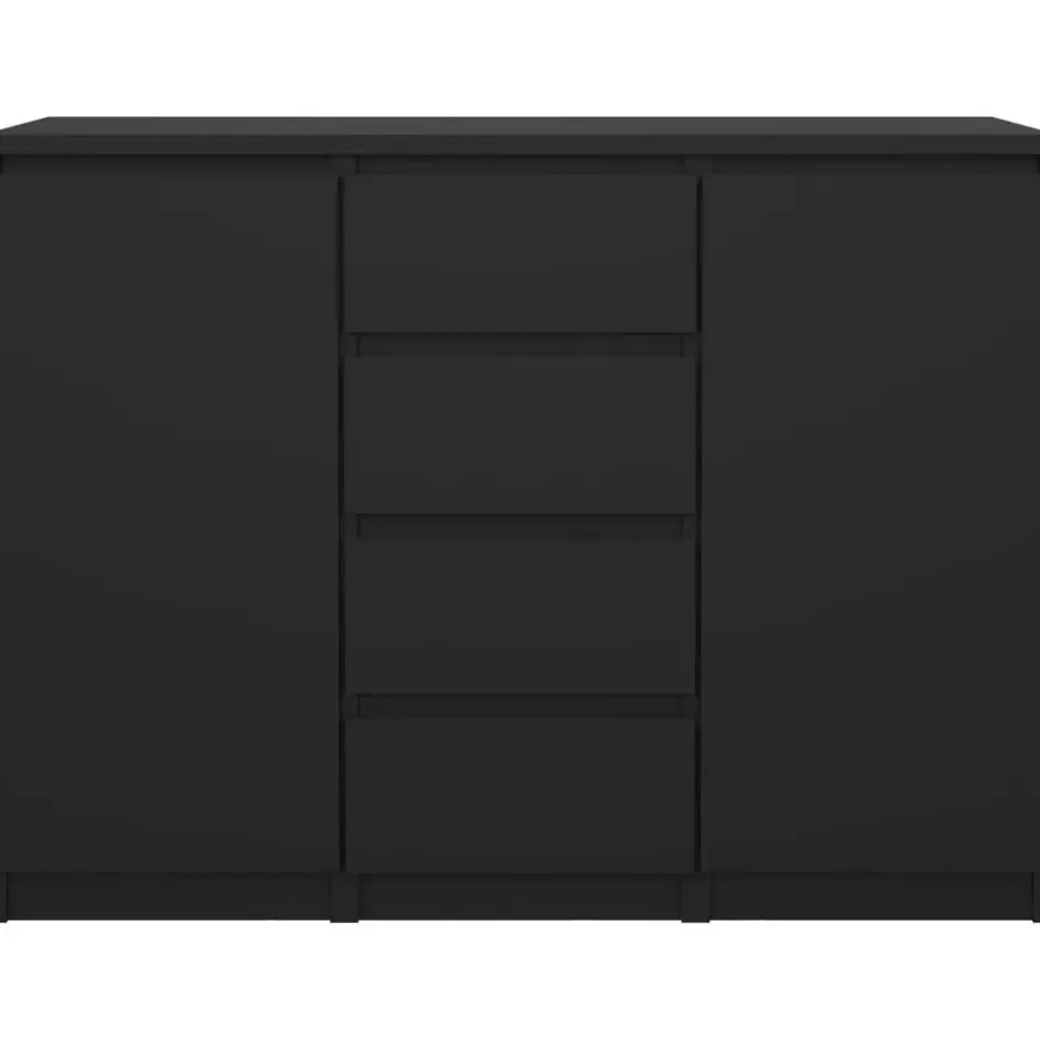 Kast Naia - mat zwart - 90,7x120,6x50 cm