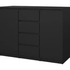 Kast Naia - mat zwart - 90,7x120,6x50 cm