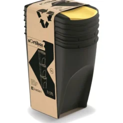 Keden Afvalscheidingsbakken - 3x35L - zwart