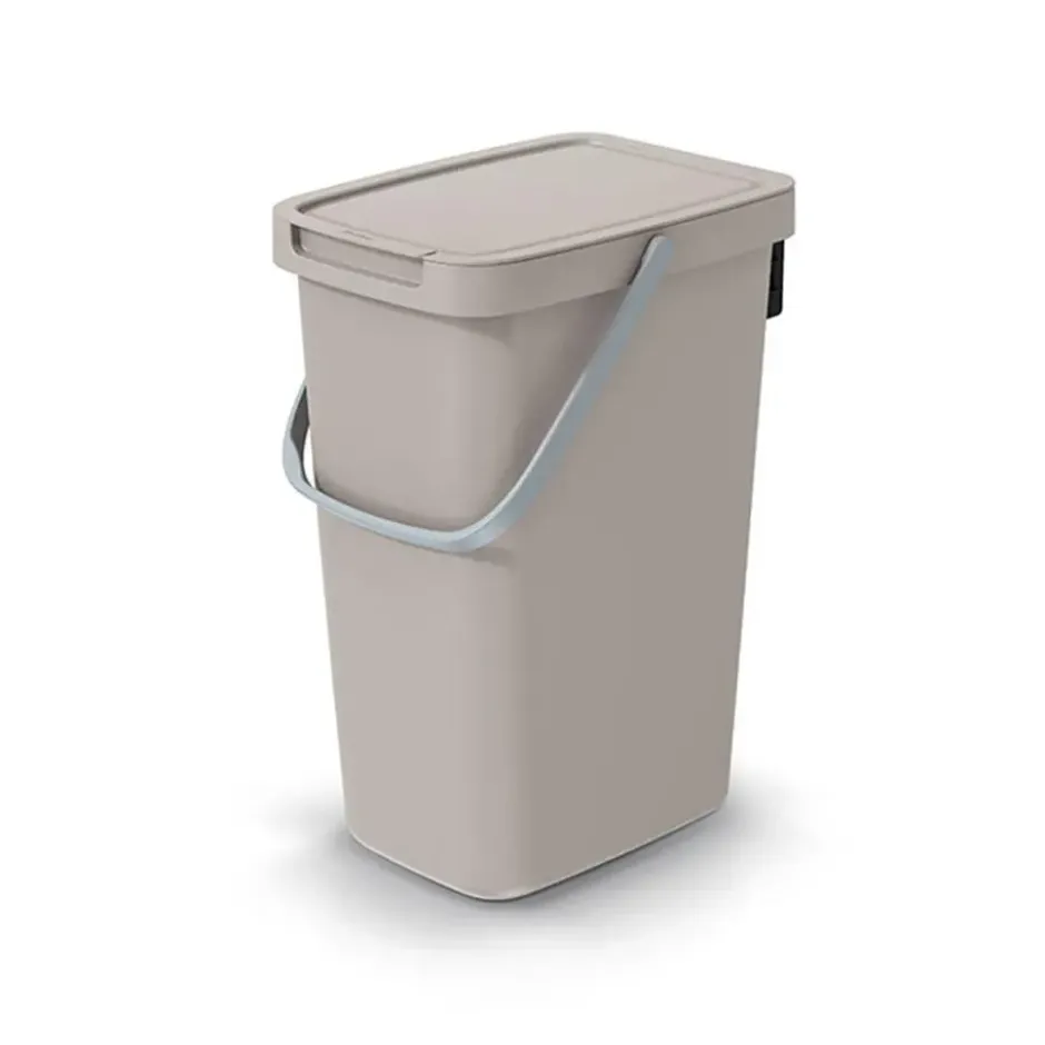Keden GFT aanrecht afvalbak - beige - 12L - 20 x 26 x 37 cm