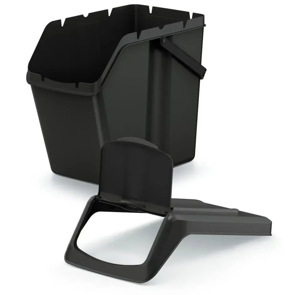 Keden Sorteer afvalbak/emmer - zwart - 25L - 24 x 40 x 37 cm