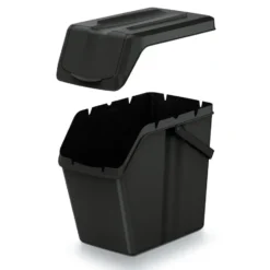 Keden Sorteer afvalbak/emmer - zwart - 25L - 24 x 40 x 37 cm