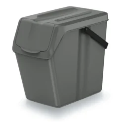 Keden Sorteer afvalbak/emmer - steengrijs - 25L - 24 x 40 x 37 cm
