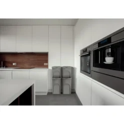 Keden Sorteer afvalbak/emmer - steengrijs - 25L - 24 x 40 x 37 cm