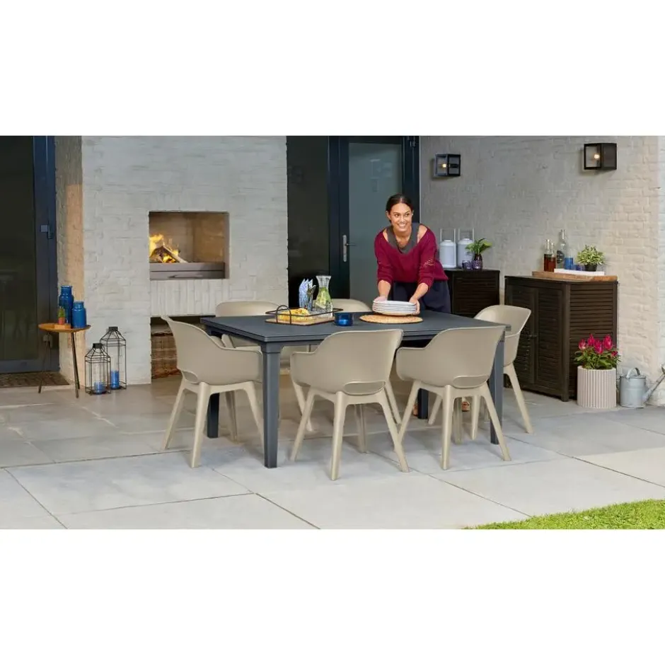 Keter Akola Tuinstoelen - 2 stuks -56.5x55x80cm - Salie Groen