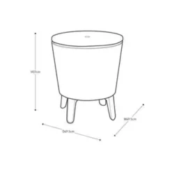 Keter Coolbar Partytafel - 49,5x49,5x57cm-84.5cm - 30 L - Zwart