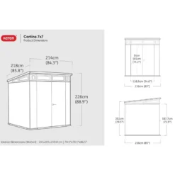 Keter Cortina 77 Tuinhuis - 214x218x226 cm – Grijs