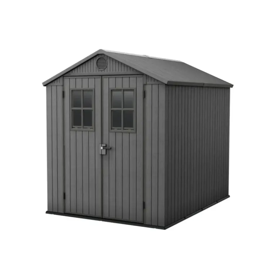 Keter Darwin 68 Tuinhuis - dubbele deuren + ramen - 190x244x221 cm - Grijs