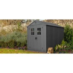 Keter Darwin 68 Tuinhuis - dubbele deuren + ramen - 190x244x221 cm - Grijs