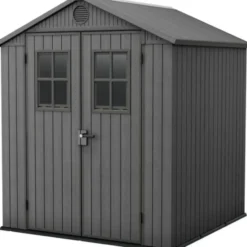 Keter Darwin 66 Tuinhuis - dubbele deuren + ramen - 190x183x221 cm - Grijs