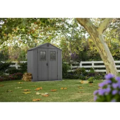 Keter Darwin 64 Tuinhuis - dubbele deuren + ramen - 190x122x221 cm - Grijs