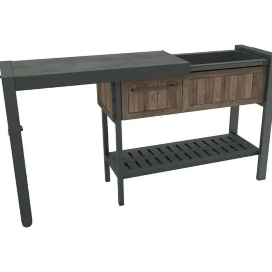 Keter Hosting Partytafel met Koelbox - 112 x 43 x 90 cm – Antraciet/Bruin