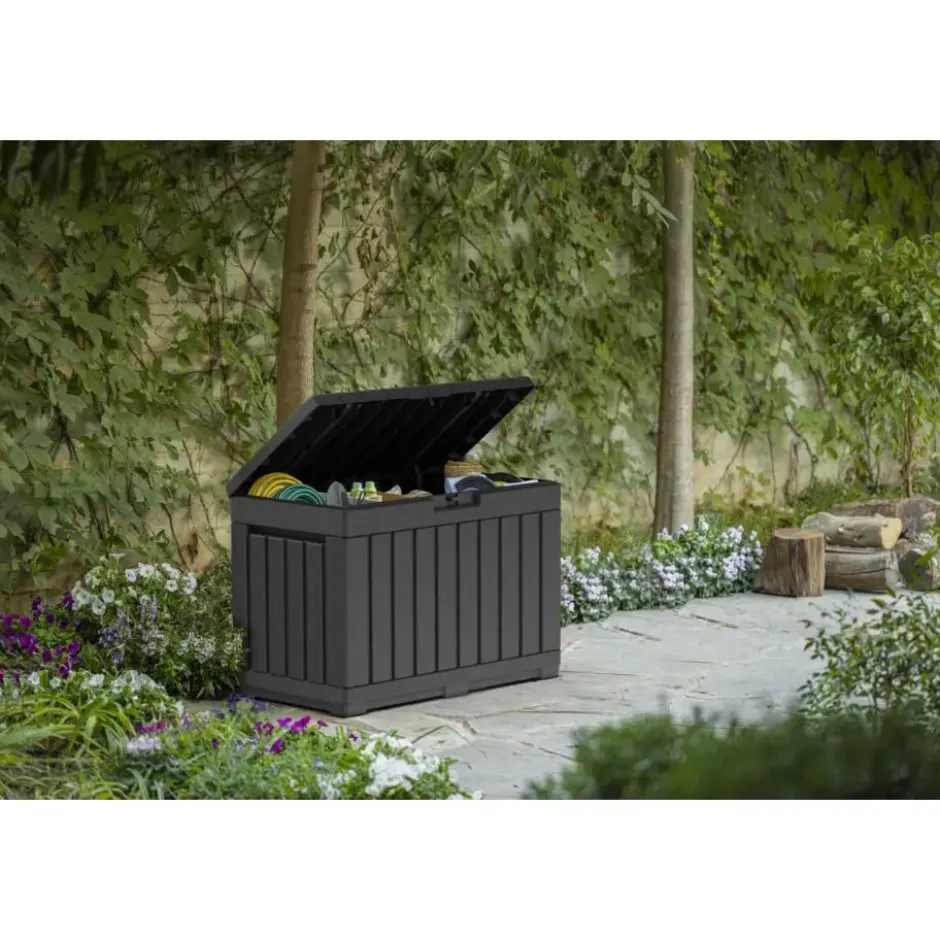 Keter Kentwood Opbergbox 190L - 82,3x45,7x57,7cm - Antraciet