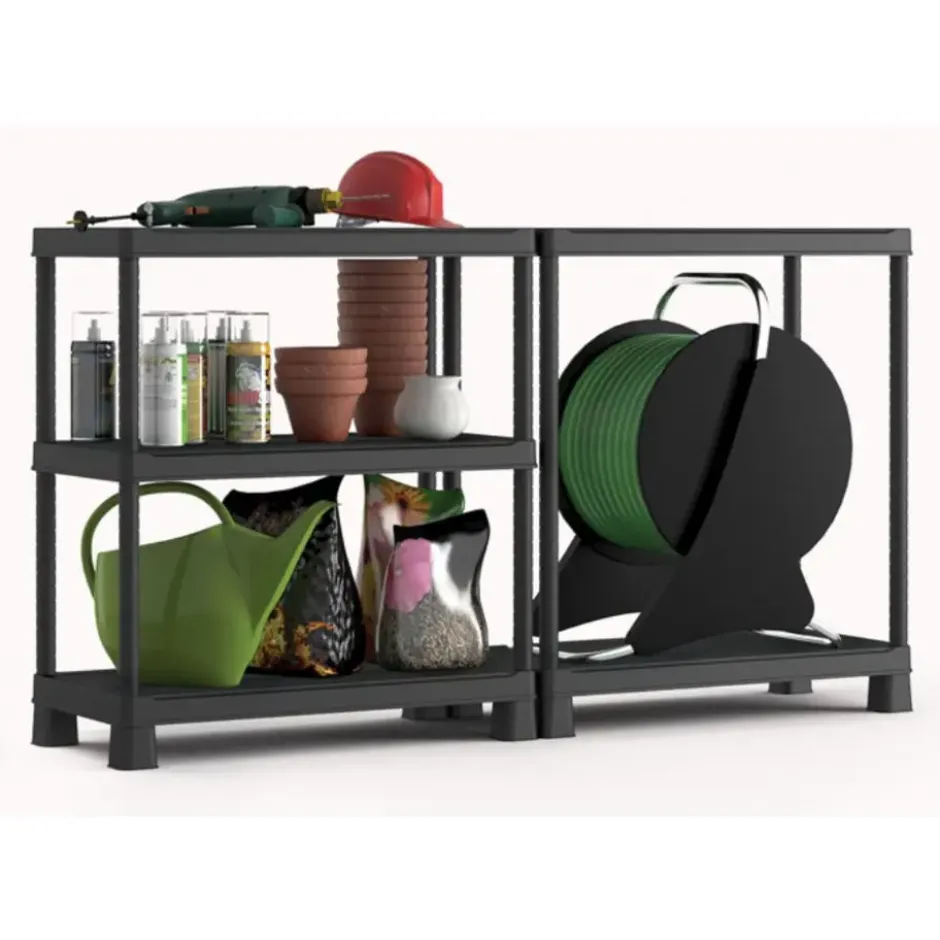 Keter Kunststof Stellingkast Tribac - Opbergrek - 90x45x182cm - zwart
