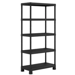 Keter Kunststof Stellingkast Tribac - Opbergrek - 90x45x182cm - zwart