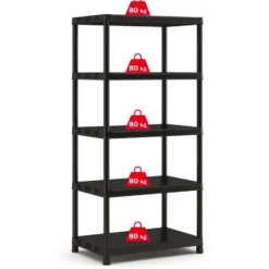 Keter Kunststof Stellingkast extra breed - 90x60x187cm - zwart