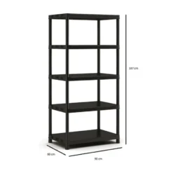 Keter Kunststof Stellingkast extra breed - 90x60x187cm - zwart