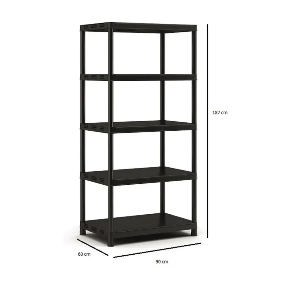 Keter Kunststof Stellingkast extra breed - 90x60x187cm - zwart