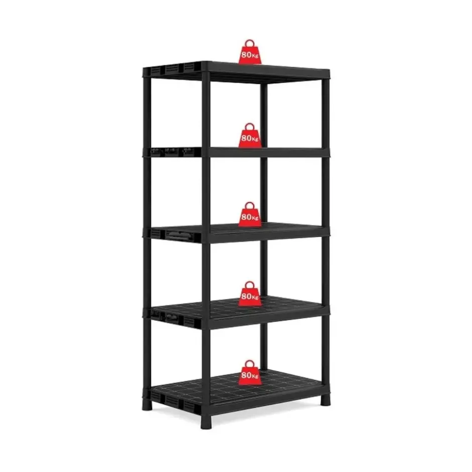 Keter Kunststof Stellingkast extra breed - 90x60x187cm - zwart