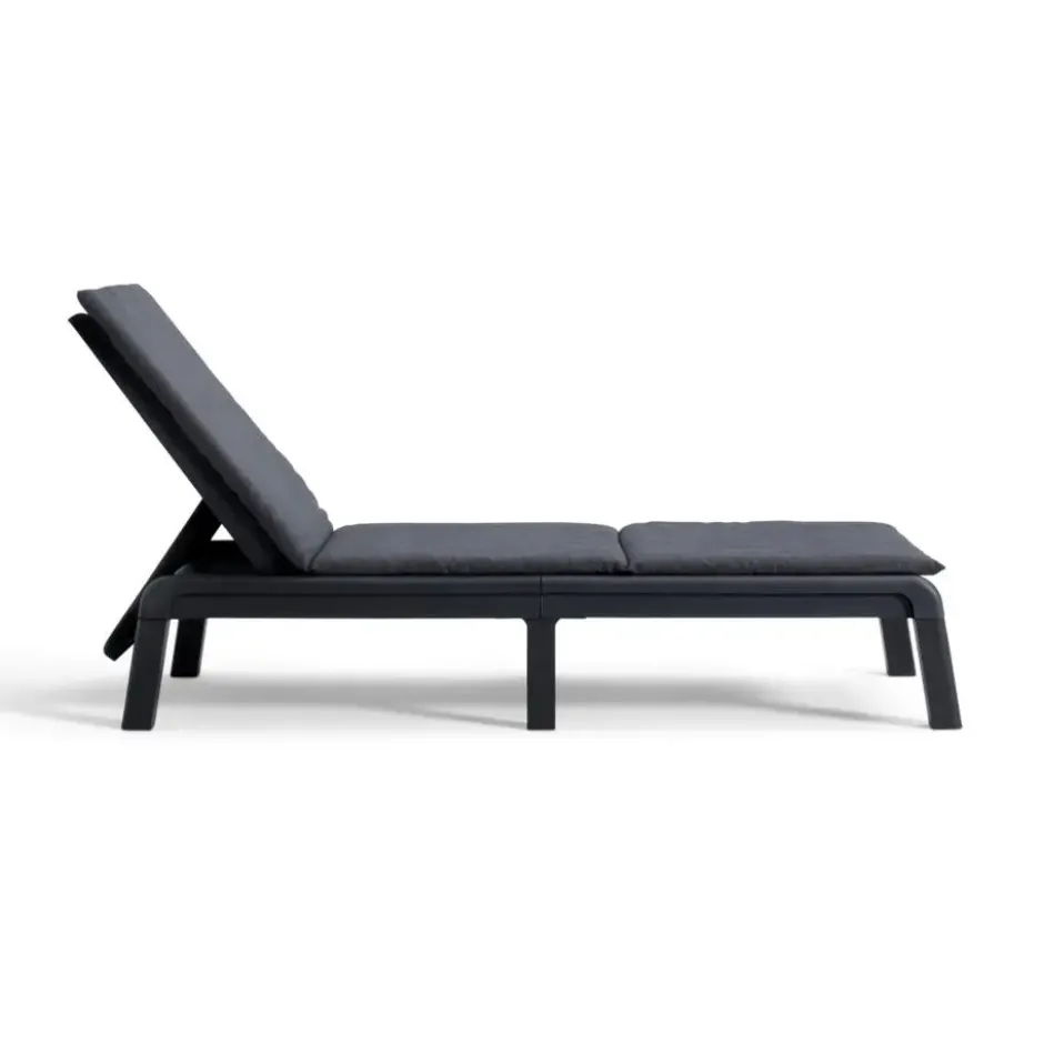 Keter Mallorca Ligbed - inclusief kussen - 187.5x58x29cm - Antraciet