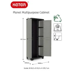 Keter Planet Opbergkast hoog - Multipurpose - 3 planken