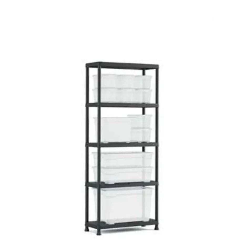 Keter Plus shelf 75/5 - 5 Planken - 75x32x176 cm - Zwart