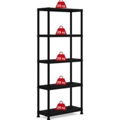 Keter Plus shelf 75/5 - 5 Planken - 75x32x176 cm - Zwart