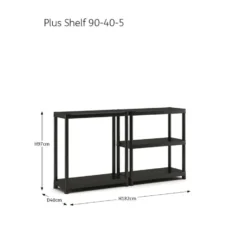 Keter Plus Shelf 90/5 - 5 Planken - 90x40x182cm - Zwart